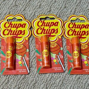 3 Chupa Chups Orange Pop Flavored Lip Balms Bundle